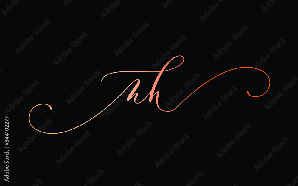 nh or n, h Lowercase Cursive Letter Initial Logo Design, Vector Template nh or n, h Lowercase Cursive Letter Initial Logo Design, Vector Template