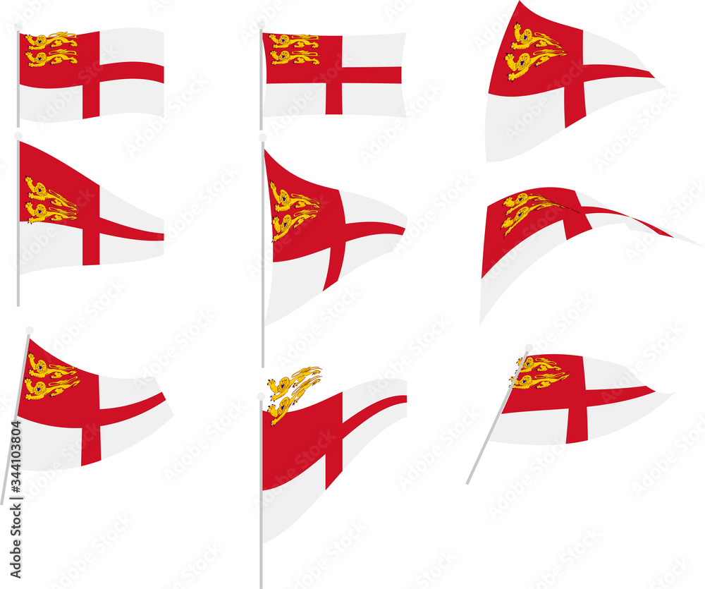 Vector Illustration of Set with Sark Flag Vector Illustration of Set with Sark Flag