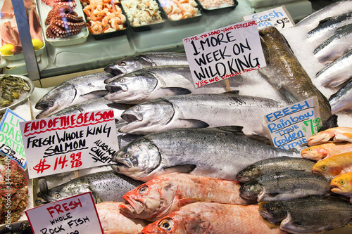 Fresh Seafood Offering at Seattle Pike Place Market, Washington