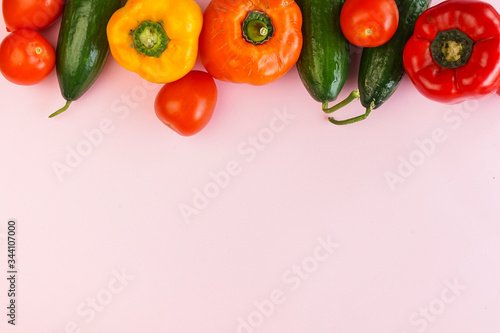 selective focus, colored vegetables, the concept of proper nutrition