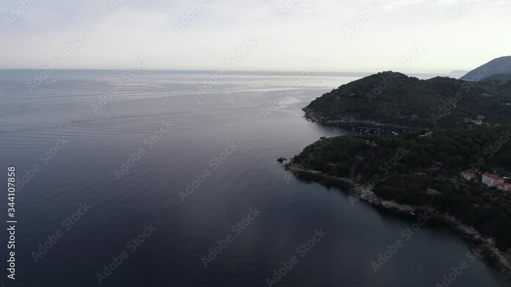 Aerial view of the coast of Elba island, Italy. Aerial view of the coast of Elba island, Italy.