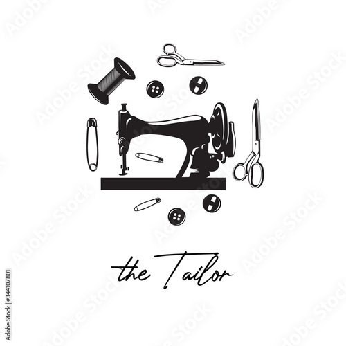 the tailor equipment vector silhouette