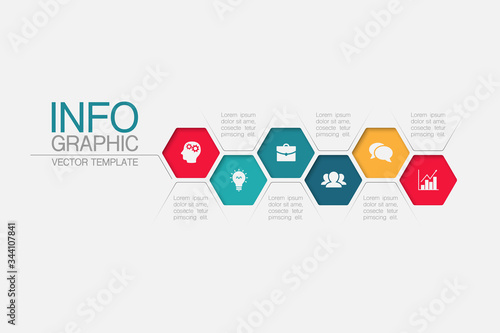Vector iInfographic template for business, presentations, web design, 6 options.