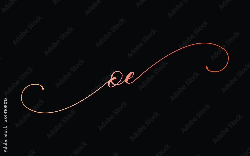oe or o, e Lowercase Cursive Letter Initial Logo Design, Vector Template oe or o, e Lowercase Cursive Letter Initial Logo Design, Vector Template