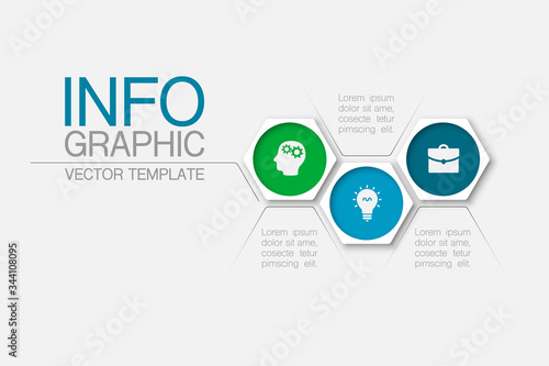 Vector iInfographic template for business, presentations, web design, 3 options.