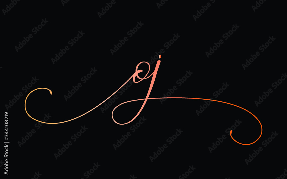 oj or o, j Lowercase Cursive Letter Initial Logo Design, Vector Template oj or o, j Lowercase Cursive Letter Initial Logo Design, Vector Template