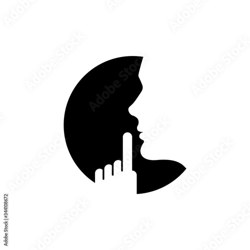 Vector keep silence icon on white background.