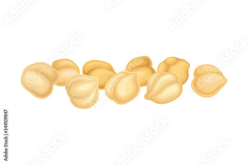 Chickpea Beige Pile as Annual Legume Plant Vector Illustration