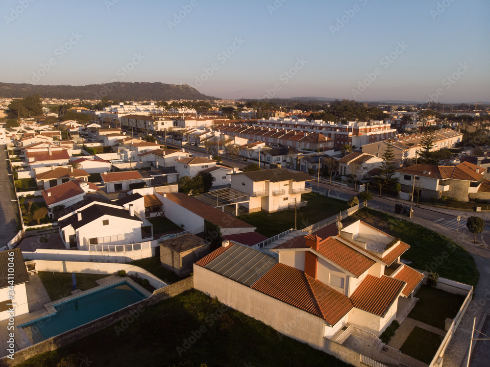 Beautiful aerial vibrant view of Esposende in Portugal. 