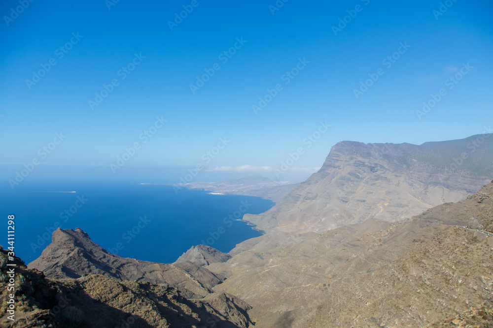 Amazing mountain scape panorama in Gran Canaria island, Spain