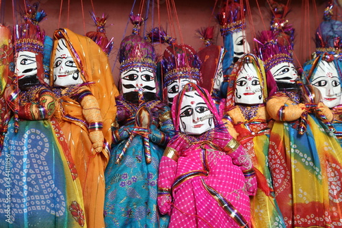 colorful puppets, folkart , Jaipur , Rajasthan , India 