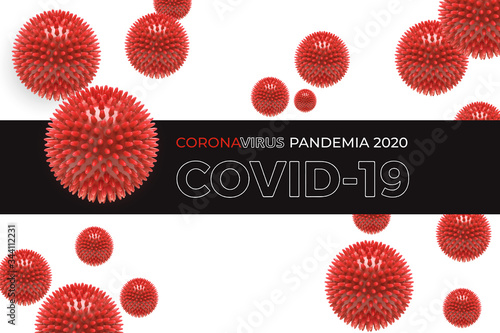 COVID-19. Coronavirus concept inscription typography design logo vector illustration on white background. World Health Organization WHO introduced name for Coronavirus disease COVID-19. Corona covid19 photo
