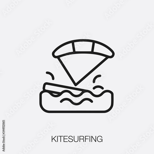 kite surfing icon vector sign symbol