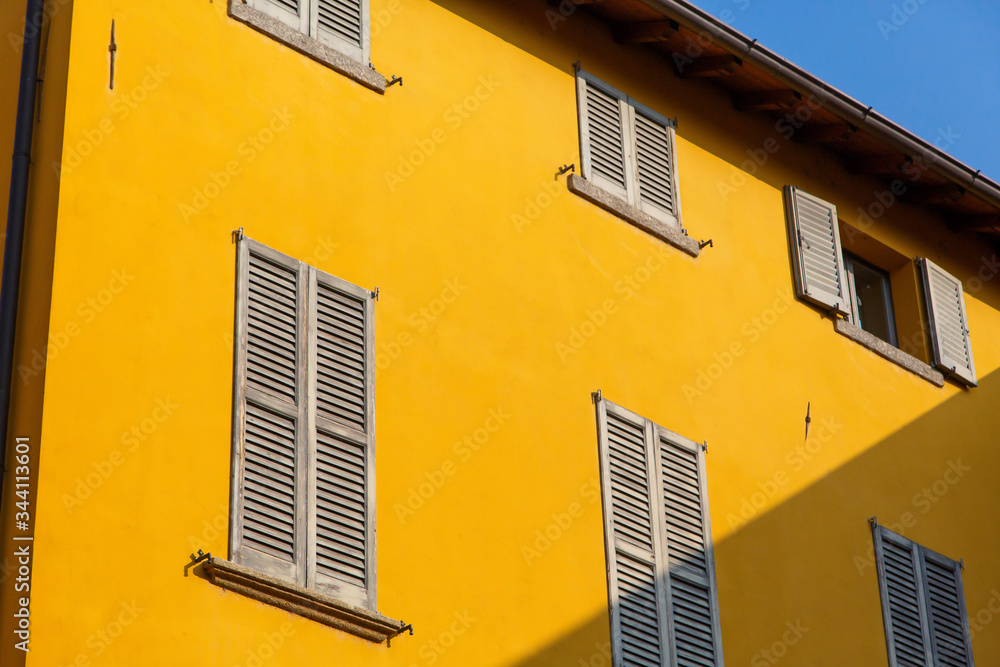 Traditional old yellow house in Italy