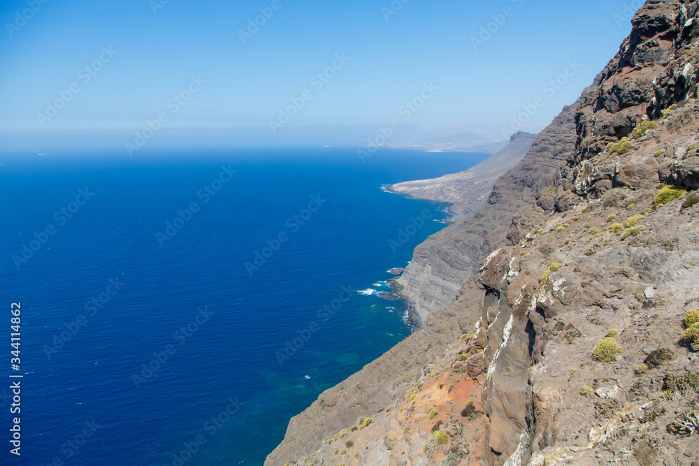 Gran Canaria, Canary Island, Spain. Mirador del Balcón island mountains and ocean high view