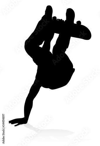 Very high quality and highly detailed skating skateboarder silhouette