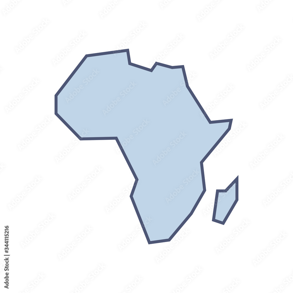 Abstract Africa map icon in flat style. Isolated vector Abstract Africa map icon in flat style. Isolated vector