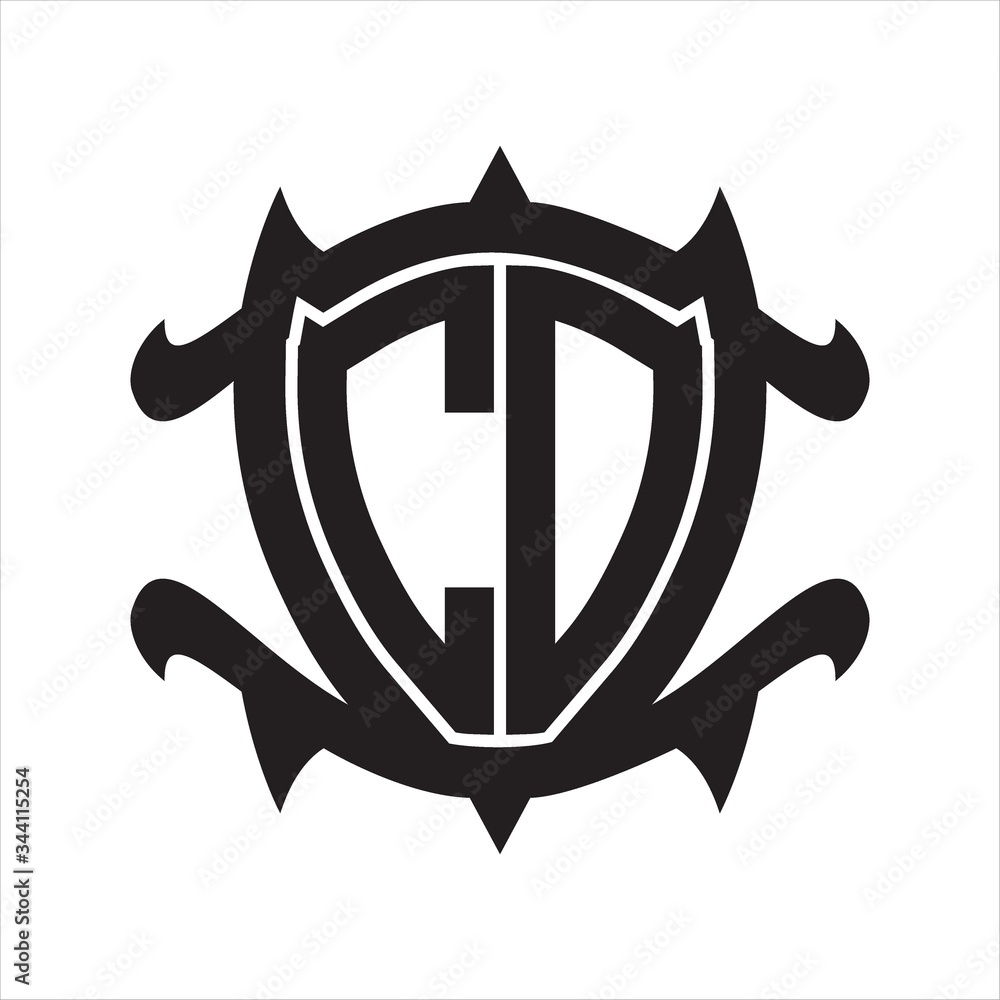 CD Logo monogram isolated with frame shield shape design template CD Logo monogram isolated with frame shield shape design template