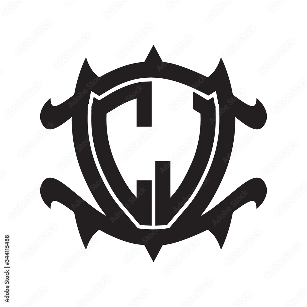 CJ Logo monogram isolated with frame shield shape design template CJ Logo monogram isolated with frame shield shape design template