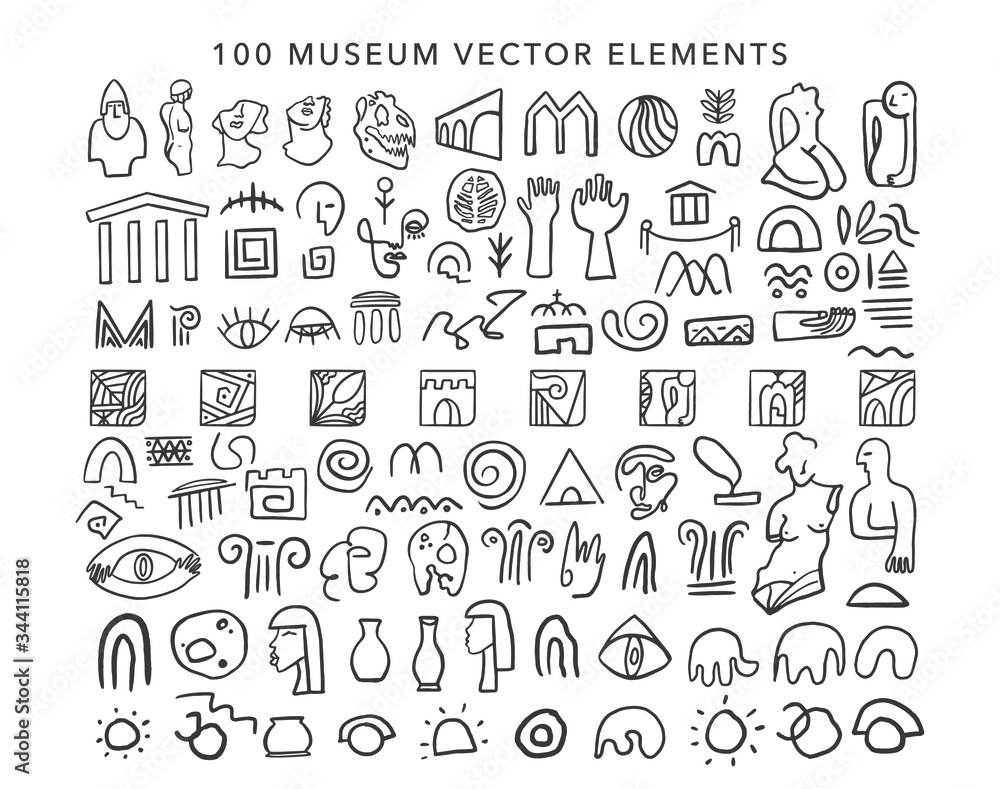 Museum vector elements. Art vector symbol set. Museum vector elements. Art vector symbol set.