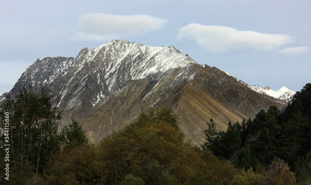 mountain landscape with snow,  Terskol