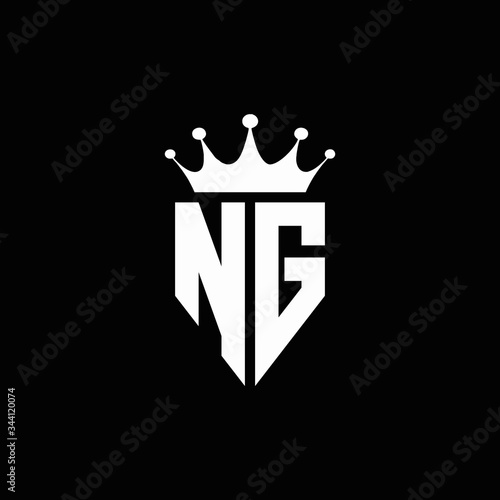 NG logo monogram emblem style with crown shape design template photo