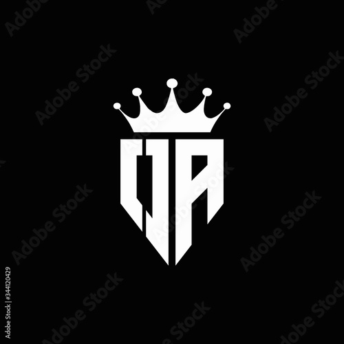 OA logo monogram emblem style with crown shape design template photo