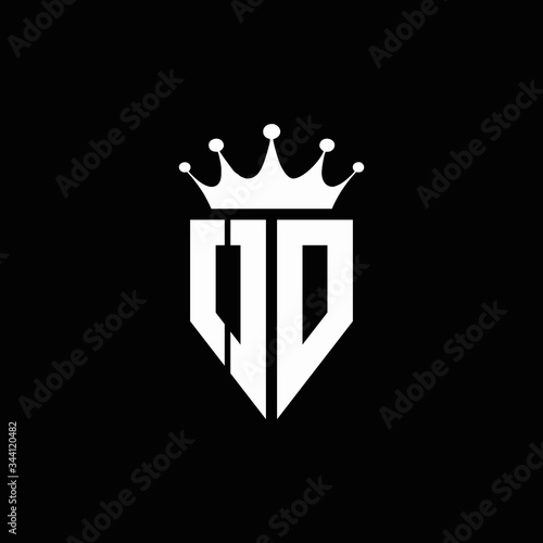 OD logo monogram emblem style with crown shape design template