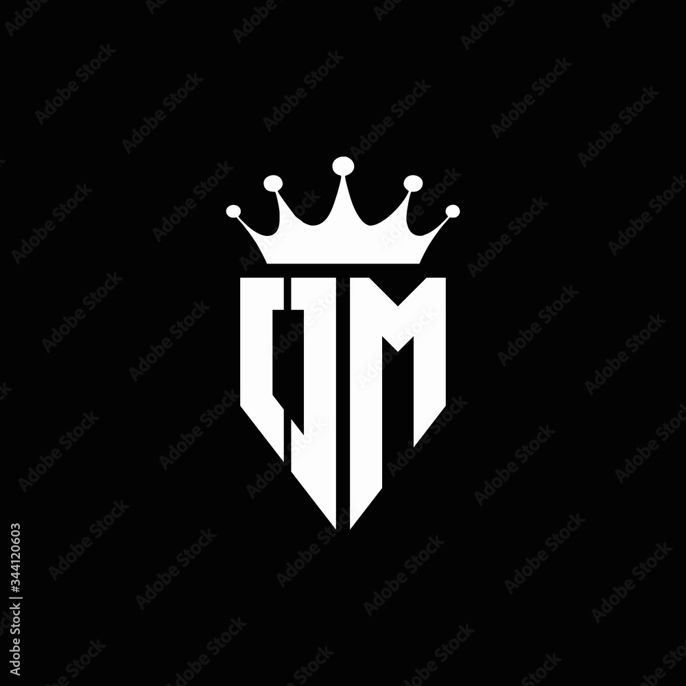 OM logo monogram emblem style with crown shape design template Stock ...