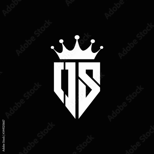 OS logo monogram emblem style with crown shape design template