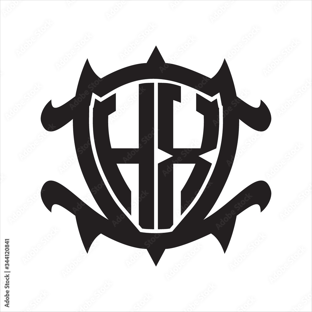 HX Logo monogram isolated with frame shield shape design template HX Logo monogram isolated with frame shield shape design template