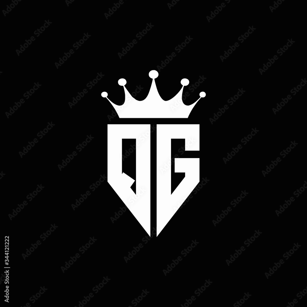QG logo monogram emblem style with crown shape design template Stock ...