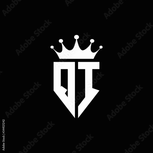 QI logo monogram emblem style with crown shape design template