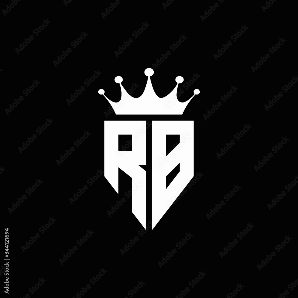 RB logo monogram emblem style with crown shape design template Stock ...