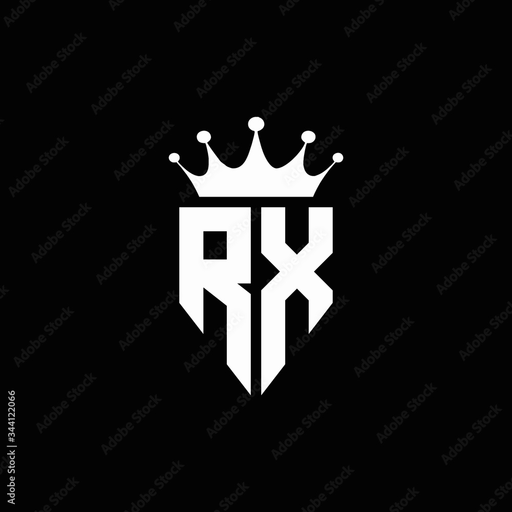 RX logo monogram emblem style with crown shape design template Stock ...