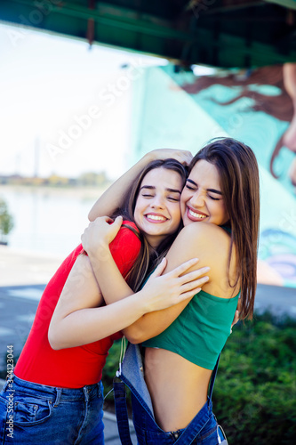Two best female friends emb...