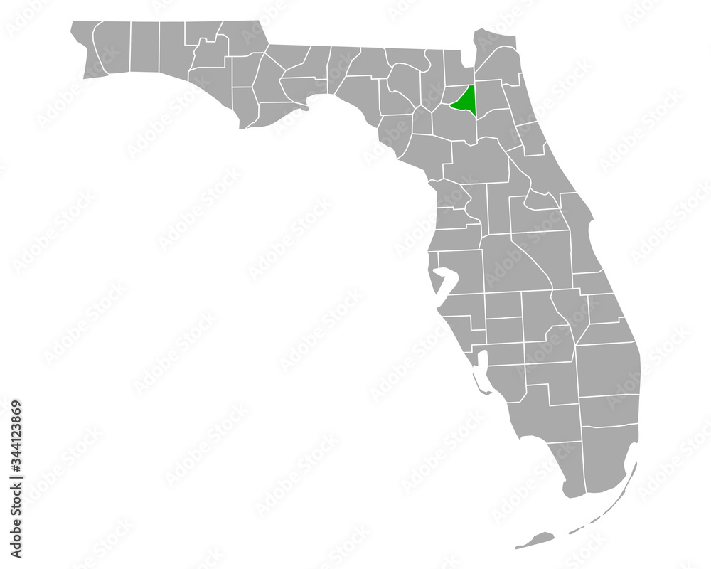 Fototapeta Karte von Bradford in Florida