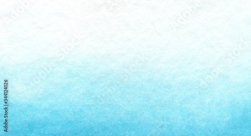 Blue watercolor horizontal gradient fill.Watercolour hand drawn background. Abstract painted template