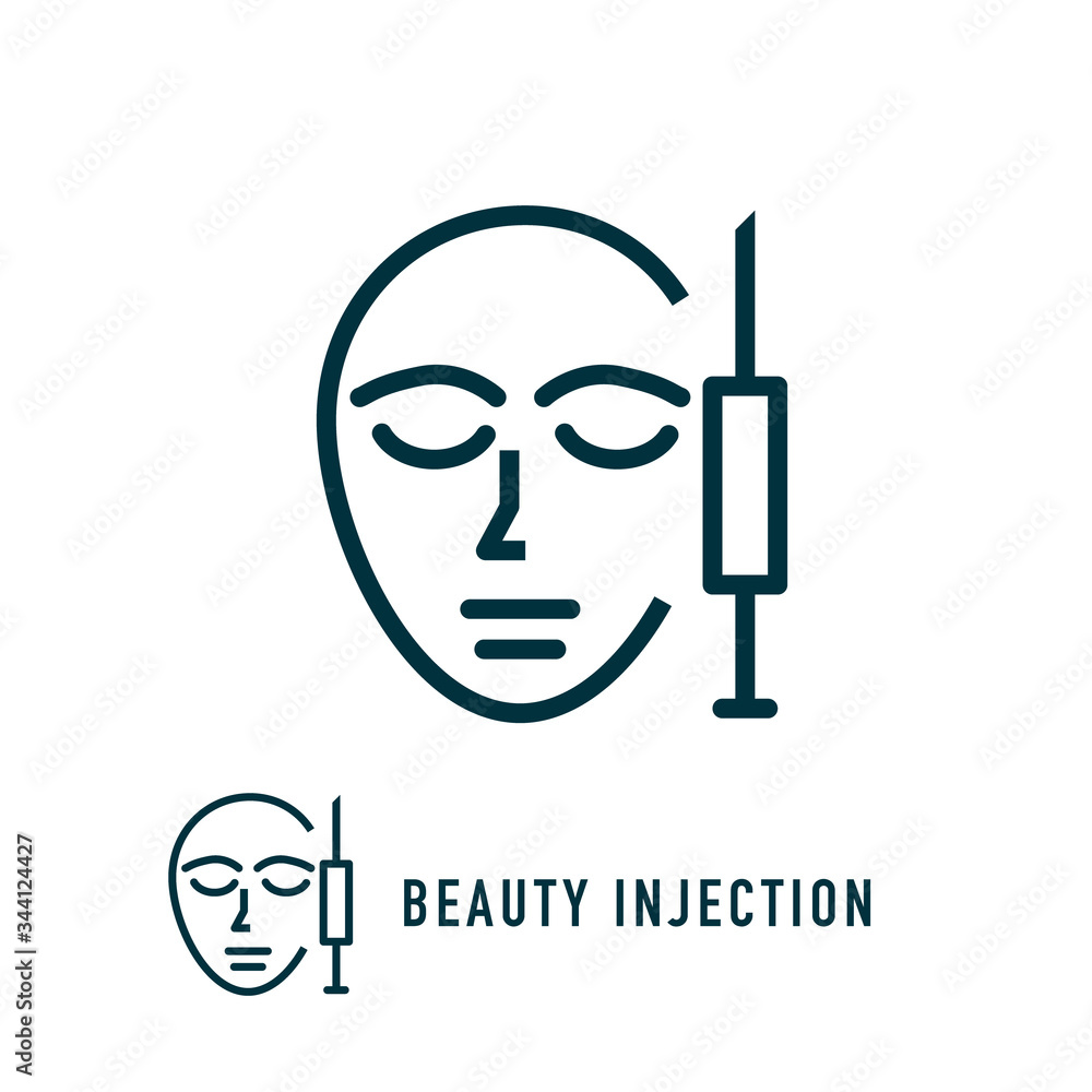 Face surgery icon line symbol. Isolated illustration of icon Face surgery icon line symbol. Isolated illustration of icon