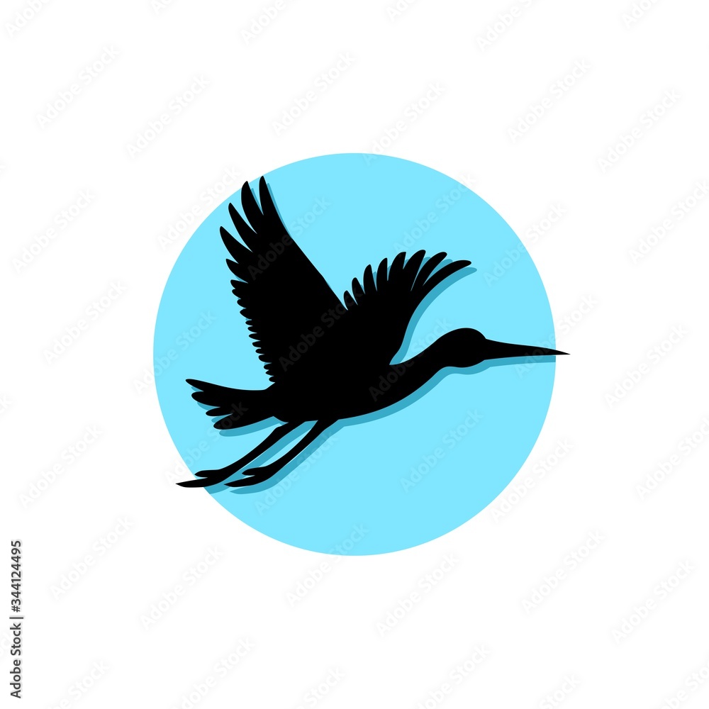 Obraz premium Stork icon isolated on white background for your web mobile app logo design