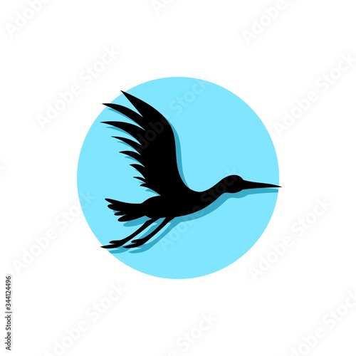 Stork icon isolated on white background for your web mobile app logo design