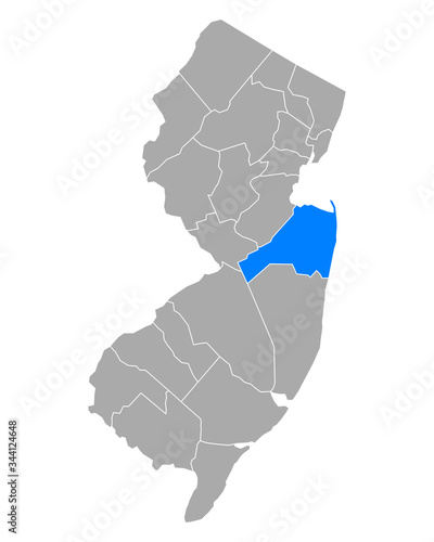 Karte von Monmouth in New Jersey