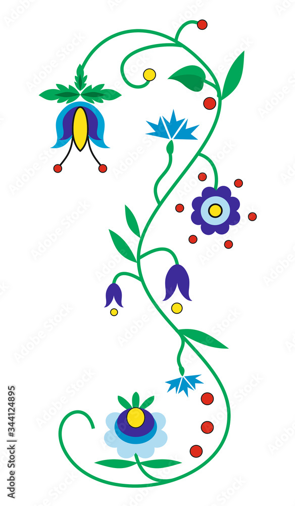 Polish kashubian folk flowers
