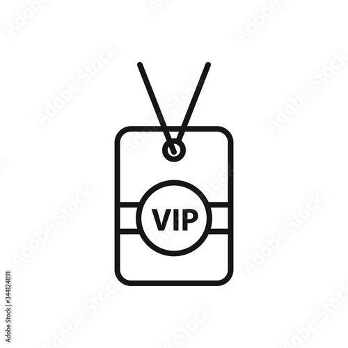 VIP neck tag icon design isolated on white background