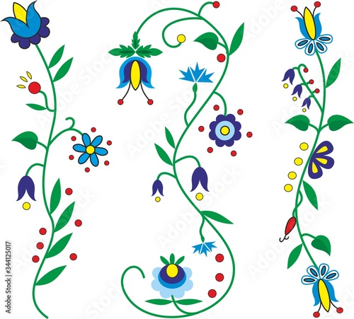 Polish kashubian folk flowers