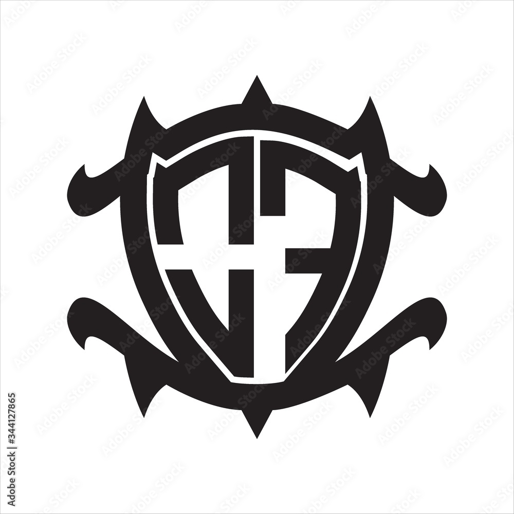 OF Logo monogram isolated with frame shield shape design template OF Logo monogram isolated with frame shield shape design template