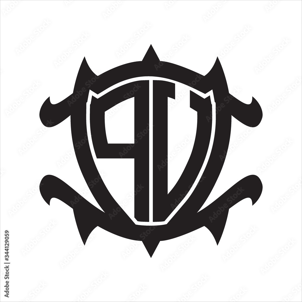 PV Logo monogram isolated with frame shield shape design template PV Logo monogram isolated with frame shield shape design template