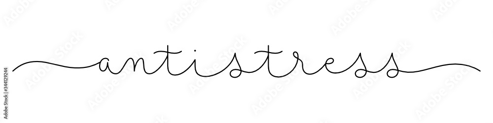 ANTI STRESS black vector monoline calligraphy banner with swashes ANTI STRESS black vector monoline calligraphy banner with swashes