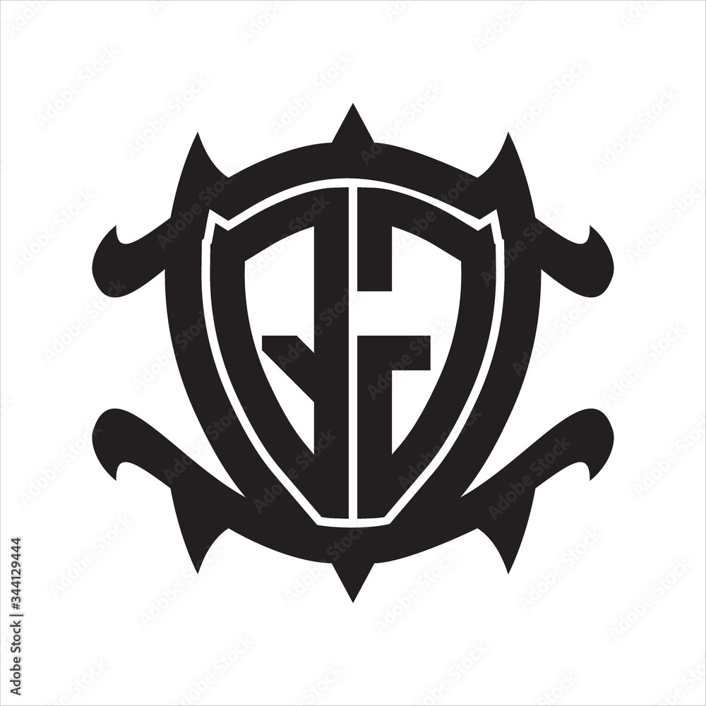 QG Logo monogram isolated with frame shield shape design template QG Logo monogram isolated with frame shield shape design template
