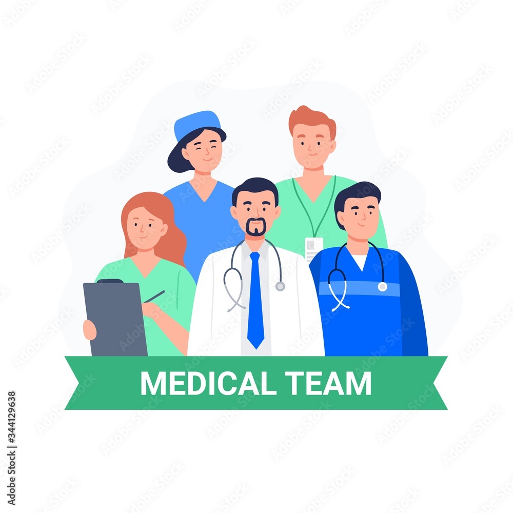 Medical team doctor, nurse, surgeon, and medical staff. Health